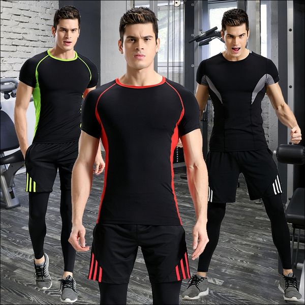 kpg5h sports suit men's stretch quick-drying short-sleeved t-shirt training pro tights muscle brothers running sportswear sportswearbas, Black
kpg5h sports suit men's stretch quick-drying short-sleeved t-shirt training pro tights muscle brothers running sportswear sportswearbas, Black