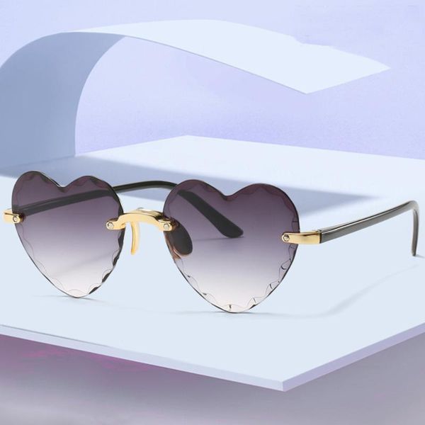 women stylish heart shaped rimless sunglasses thin metal frame uv protection sun glasses for for beach vacation festival fishing, White;black
women stylish heart shaped rimless sunglasses thin metal frame uv protection sun glasses for for beach vacation festival fishing, White;black