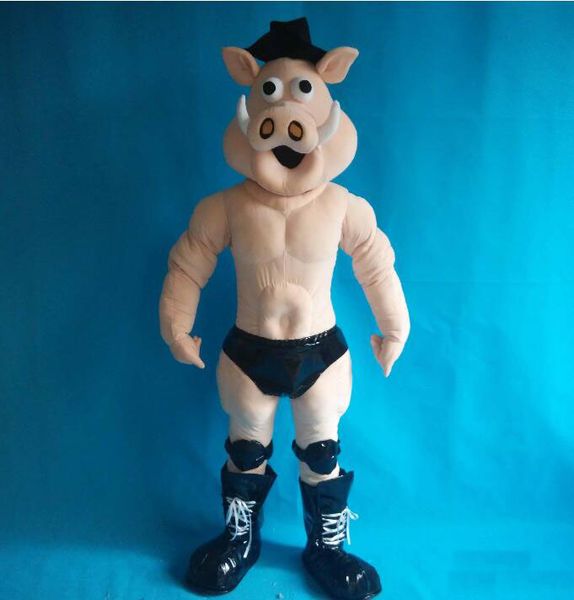 2018 strong muscle pig mascot costume for to wear for sale, Red;yellow
2018 strong muscle pig mascot costume for to wear for sale, Red;yellow