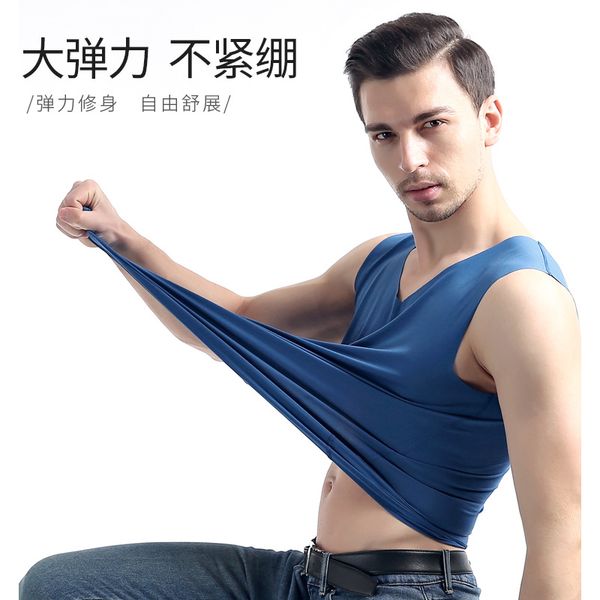 men summer modal seemless sports viscose vest fitness v-neck solid color breathable base shirt man -40, White;black
men summer modal seemless sports viscose vest fitness v-neck solid color breathable base shirt man -40, White;black
