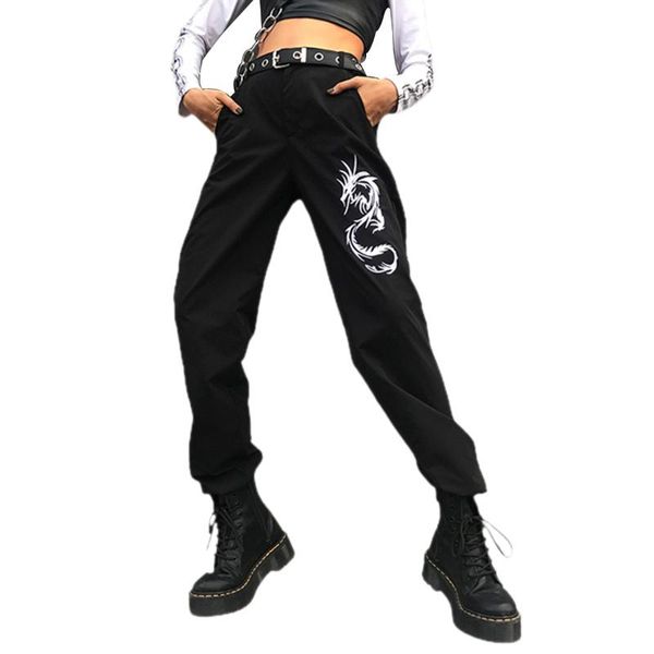 women's pants & capris women fashion high waist dragon printed cool casual streetwear personality cargo, Black;white
women's pants & capris women fashion high waist dragon printed cool casual streetwear personality cargo, Black;white