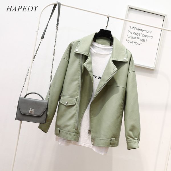 autumn faux pu leather jacket for women green plus size loose outwear motorcycle biker punk streetwear jackets coat female, Black
autumn faux pu leather jacket for women green plus size loose outwear motorcycle biker punk streetwear jackets coat female, Black