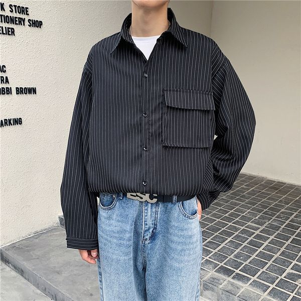 ebaihui hong kong style summer vintage shirt vertical stripes overalls long sleeve trend casual half sleeve shirt man blouses cs013, White;black
ebaihui hong kong style summer vintage shirt vertical stripes overalls long sleeve trend casual half sleeve shirt man blouses cs013, White;black