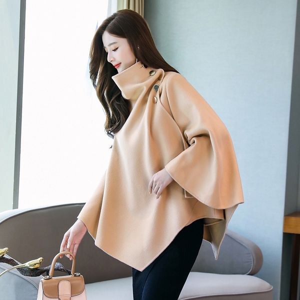2019 autumn women's new korean style women's woolen cloak wool coat wool solid color mid-length cloak woolen coat yj9965, Black
2019 autumn women's new korean style women's woolen cloak wool coat wool solid color mid-length cloak woolen coat yj9965, Black