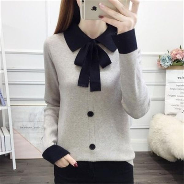 women's sweaters 2021 butterfly collar sweater sweet bow lace up pullover long-sleeved button bottoming, White;black
women's sweaters 2021 butterfly collar sweater sweet bow lace up pullover long-sleeved button bottoming, White;black