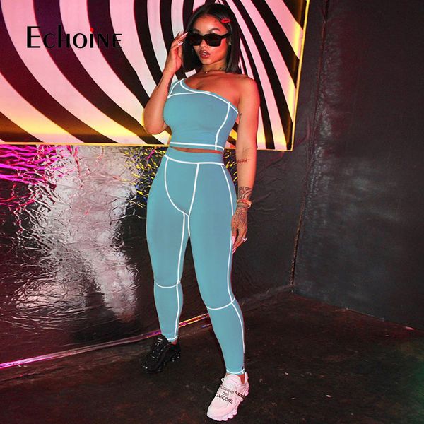 echoine 2020 summer tracksuit 2 piece set women one-shoulder crop high waist pants fashion streetwear sportswear outfit, White
echoine 2020 summer tracksuit 2 piece set women one-shoulder crop high waist pants fashion streetwear sportswear outfit, White