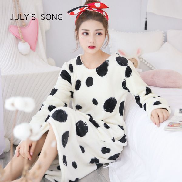 women's sleepwear july's song flannel women cartoon nightdress autumn winter cute animal robe female thick warm dress, Black;red
women's sleepwear july's song flannel women cartoon nightdress autumn winter cute animal robe female thick warm dress, Black;red