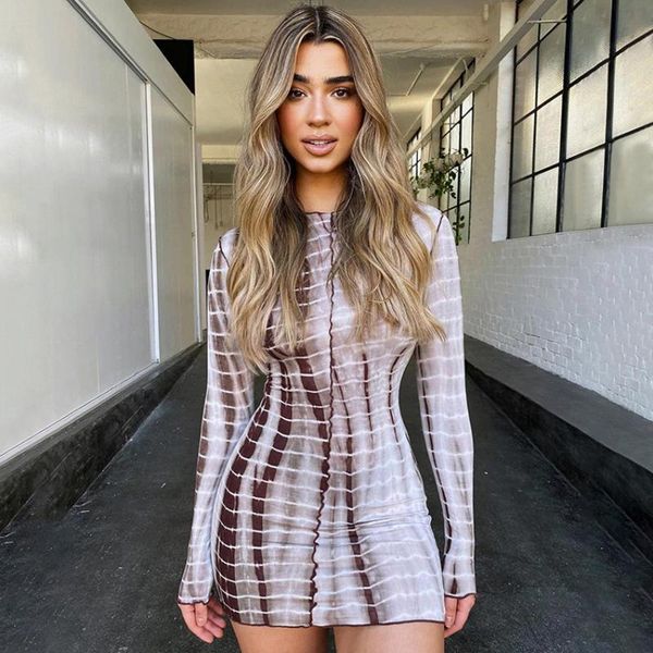 casual dresses lusofie fashion slim street vestido de manga larga stripe print bodycon mini party women dress simple, Black;gray 
casual dresses lusofie fashion slim street vestido de manga larga stripe print bodycon mini party women dress simple, Black;gray