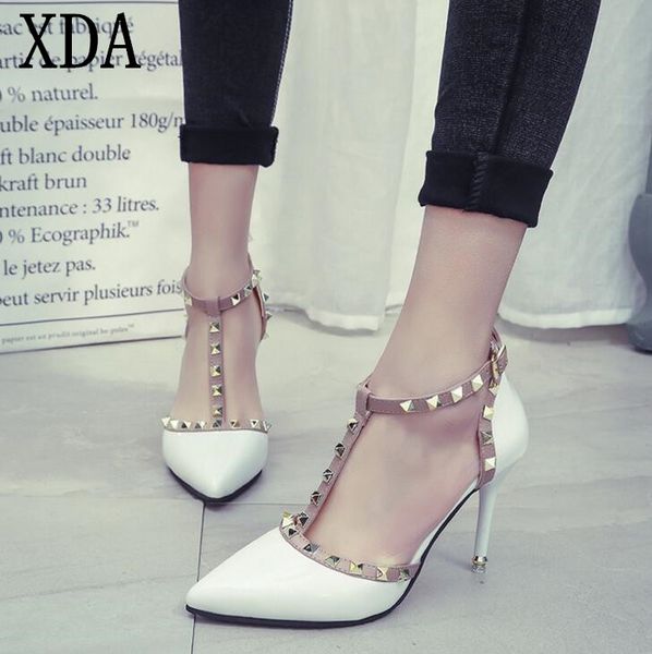xda 2019 new woman high heels shoes ladies pointed toe sandals women pumps buckle rivets nude heels shoes x601, Black
xda 2019 new woman high heels shoes ladies pointed toe sandals women pumps buckle rivets nude heels shoes x601, Black