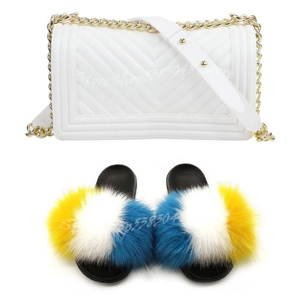 women fur slippers ladies shoes new fashion matte color jelly bag one-shoulder oblique straddle rainbow chain bag wholesale, Black
women fur slippers ladies shoes new fashion matte color jelly bag one-shoulder oblique straddle rainbow chain bag wholesale, Black
