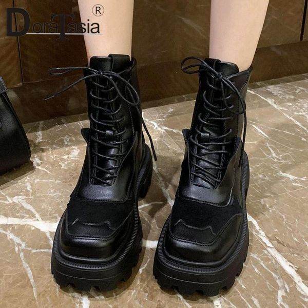 doratasia ladies brand fashion platform boots med chunky heels boots women attractive luxury ankle shoes woman, Black
doratasia ladies brand fashion platform boots med chunky heels boots women attractive luxury ankle shoes woman, Black