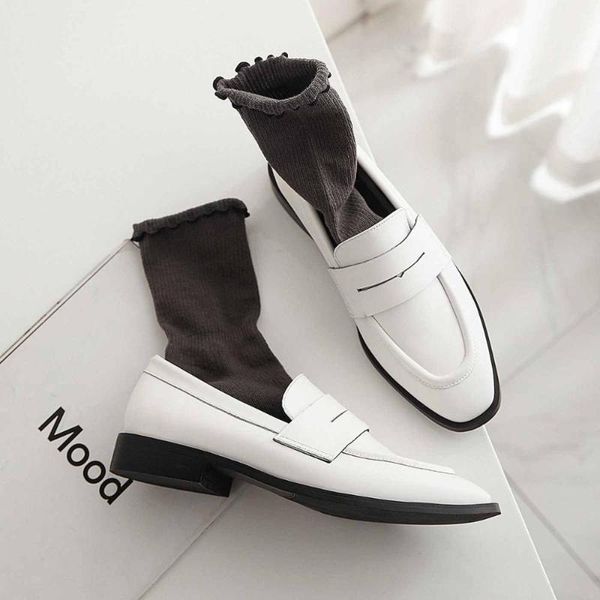genuine leather patchwork loafers shoes preppy style round toe med heels beauty lady fashion streetwear pumps l56, Black
genuine leather patchwork loafers shoes preppy style round toe med heels beauty lady fashion streetwear pumps l56, Black