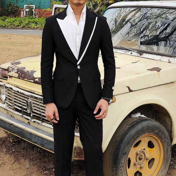 men's suits & blazers arrival casual mens with pants club tuxedo erkek mont streetwear british style suit men slim fit jacket 2 pieces, White;black
men's suits & blazers arrival casual mens with pants club tuxedo erkek mont streetwear british style suit men slim fit jacket 2 pieces, White;black