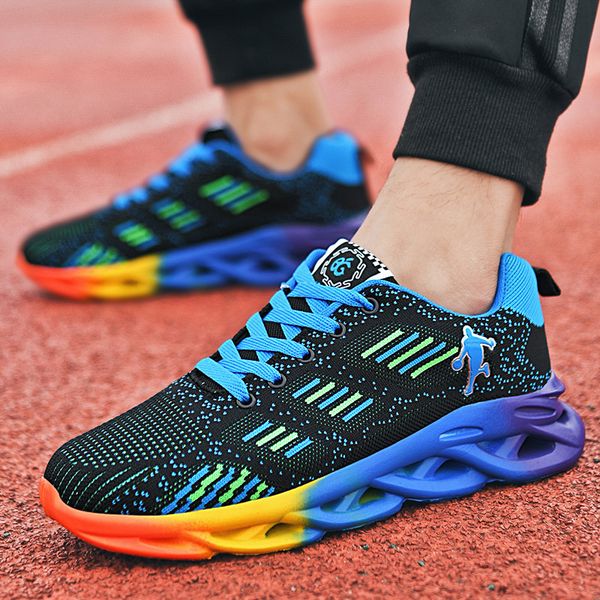 fashion rainbow breathable running shoes men lightweight blade sport shoes men chunky running sneakers women zapatillas hombre 
fashion rainbow breathable running shoes men lightweight blade sport shoes men chunky running sneakers women zapatillas hombre