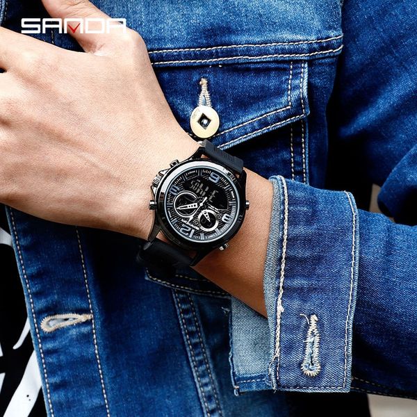 sanda new luminous electronic dual-display luminous electronic watch waterproof multifunctional mountaineering men's led watch, Blue
sanda new luminous electronic dual-display luminous electronic watch waterproof multifunctional mountaineering men's led watch, Blue