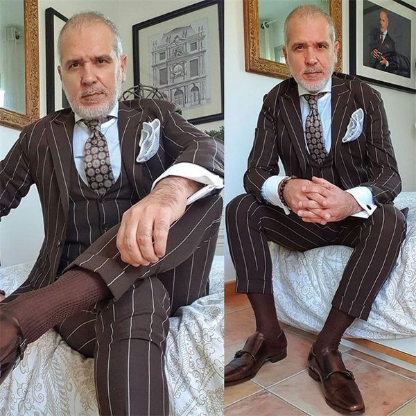 3-piece fit slim casual brown pinstripe wedding suits custom made suits tuxedos party formal business peaked lapel blazer suits, Black;gray
3-piece fit slim casual brown pinstripe wedding suits custom made suits tuxedos party formal business peaked lapel blazer suits, Black;gray