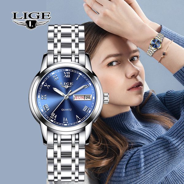 lige fashion watch women quartz women's watches luxury brand date week stainless steel female dress clock relogio feminino, Slivery;brown
lige fashion watch women quartz women's watches luxury brand date week stainless steel female dress clock relogio feminino, Slivery;brown
