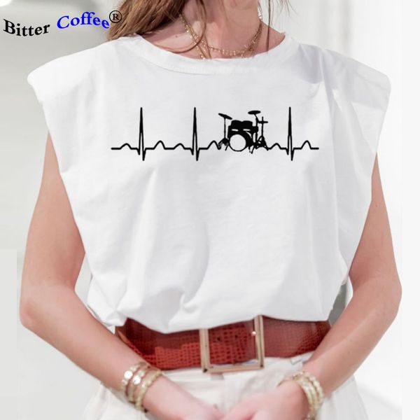 women's t-shirt custom printed t shirts sleeveless o-neck drums drummer heartbeat summer shirt drop, White
women's t-shirt custom printed t shirts sleeveless o-neck drums drummer heartbeat summer shirt drop, White