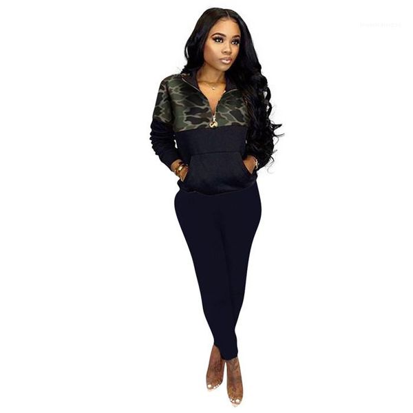sets woman sports suits womens camouflage patchwork 2pcs tracksuits women zippper fly pocket with pencil pants, Gray
sets woman sports suits womens camouflage patchwork 2pcs tracksuits women zippper fly pocket with pencil pants, Gray