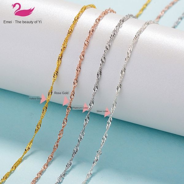 women's water wave chain water chain gold necklace rose gold necklace simple choker accessories, Silver
women's water wave chain water chain gold necklace rose gold necklace simple choker accessories, Silver