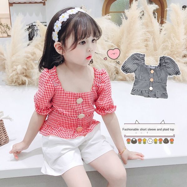 lydhf girls 2020 new korean style short sleeve clothing shirt children's clothing plaid shirt children's bubble sleeve baby prince, White;black
lydhf girls 2020 new korean style short sleeve clothing shirt children's clothing plaid shirt children's bubble sleeve baby prince, White;black