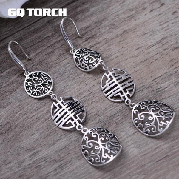real 925 sterling silver vintage long earrings for women hollow flower chinese words double happiness brincos 2020
real 925 sterling silver vintage long earrings for women hollow flower chinese words double happiness brincos 2020