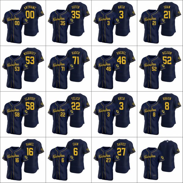 milwaukee brewers #22 christian yelich 16 ben gamel 3 orlando arcia men women youth custom navy authentic 2020 alternate jersey, Black
milwaukee brewers #22 christian yelich 16 ben gamel 3 orlando arcia men women youth custom navy authentic 2020 alternate jersey, Black
