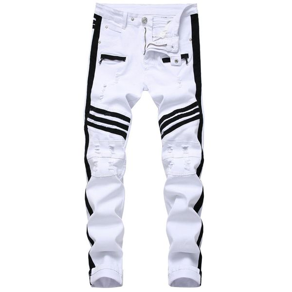 men's jeans men hip-hop stripe design patchwork ripped stretch slim streetwear cotton male casual joggers denim trousers plus size 42, Blue
men's jeans men hip-hop stripe design patchwork ripped stretch slim streetwear cotton male casual joggers denim trousers plus size 42, Blue