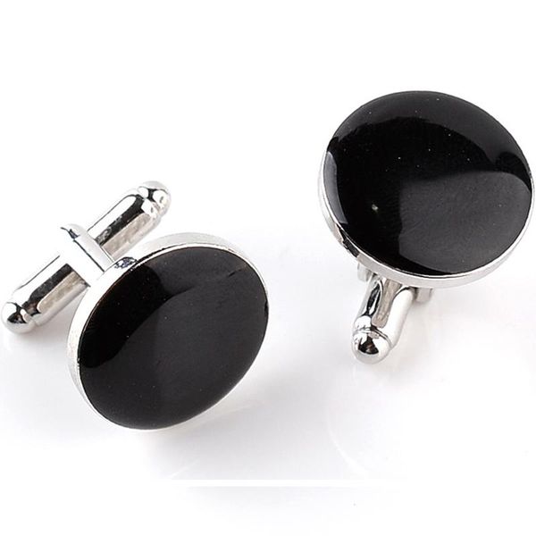 

French Designer Cufflink For Mens Brand Classic Black White Round Cuff Link Wholesale Button Male High Quality 6