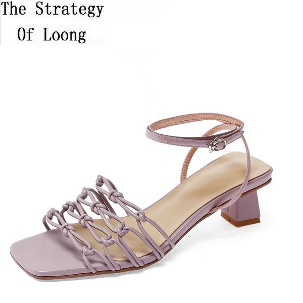 summer new fashion thick heels peep toe genuine leather thin strap women sandals buckle handmade woven ladies shoes 20200720, Black
summer new fashion thick heels peep toe genuine leather thin strap women sandals buckle handmade woven ladies shoes 20200720, Black