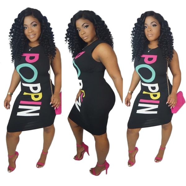 summer poppin letters dress women black bodycon dresses sleeveless vest o neck knee length one-piece skirt beach dress clubwear s-2xl gifts, White
summer poppin letters dress women black bodycon dresses sleeveless vest o neck knee length one-piece skirt beach dress clubwear s-2xl gifts, White