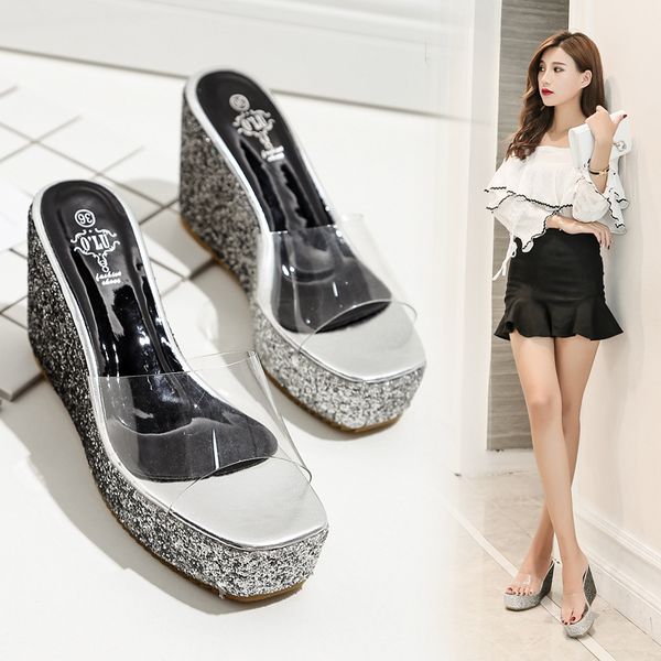 transparent glitter platform shoes woman creepers wedges slippers summer bling bling square toe slides femme casual flip flops, Black
transparent glitter platform shoes woman creepers wedges slippers summer bling bling square toe slides femme casual flip flops, Black
