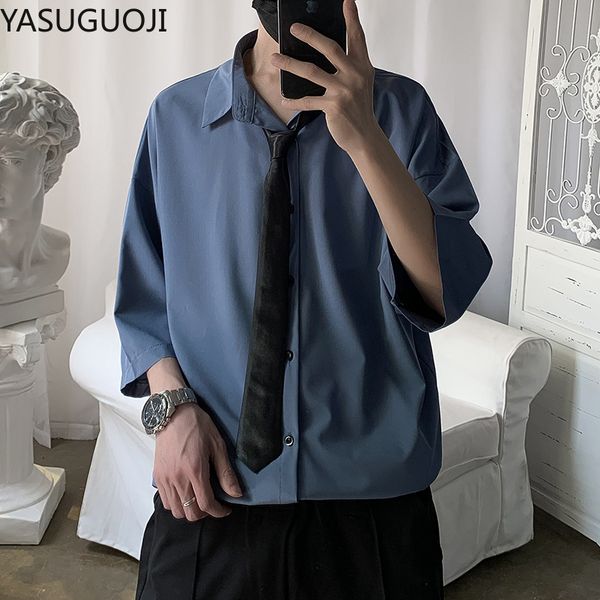 yasuguoji new summer dress shirt men fashion social men shirt solid color business casual man loose half sleeved, White;black
yasuguoji new summer dress shirt men fashion social men shirt solid color business casual man loose half sleeved, White;black
