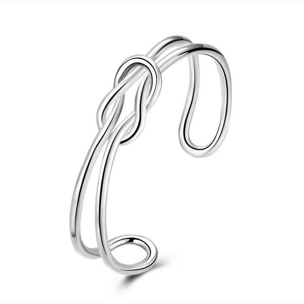 new personalized opening sterling silver knotted bracelet for woman wedding jewelry fashion party accessories, Black
new personalized opening sterling silver knotted bracelet for woman wedding jewelry fashion party accessories, Black