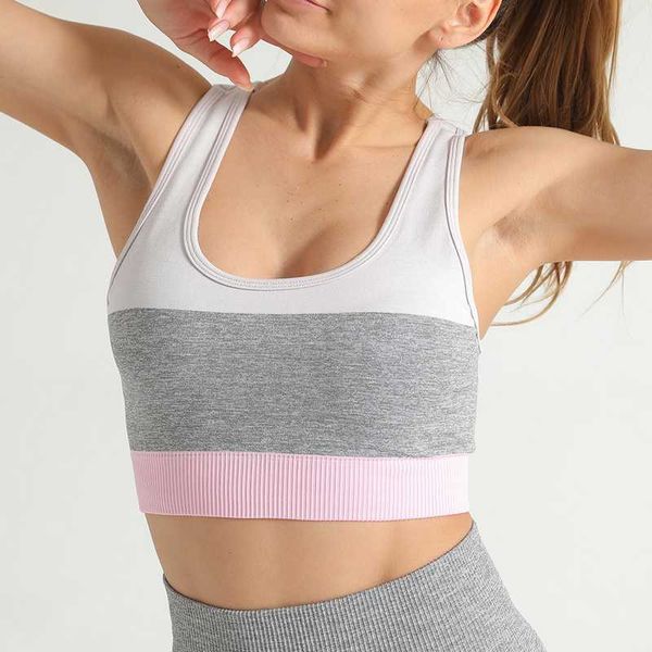 women sports bra fitness for women underwear padded comfortable crop stitching yoga professional workout training running, White;black
women sports bra fitness for women underwear padded comfortable crop stitching yoga professional workout training running, White;black
