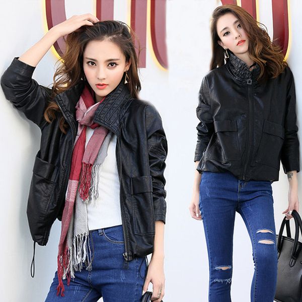 women's leather jacket short 2020 spring and autumn new loose women's motorcycle leather jacket female coat large size clothing, Black
women's leather jacket short 2020 spring and autumn new loose women's motorcycle leather jacket female coat large size clothing, Black