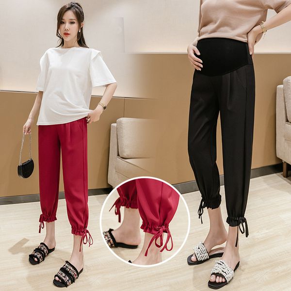 1225# maternity pants summer leisure solid color loose support abdomen elastic waist belly support pants, White
1225# maternity pants summer leisure solid color loose support abdomen elastic waist belly support pants, White