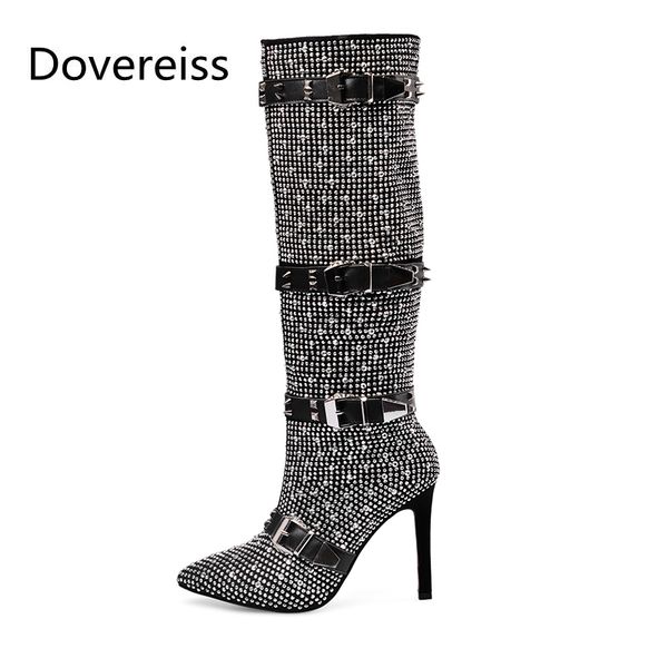 dovereiss fashion women's shoes winter elegant knee high boots mature rivets pure color buckle pointed toe stilettos heels43, Black
dovereiss fashion women's shoes winter elegant knee high boots mature rivets pure color buckle pointed toe stilettos heels43, Black