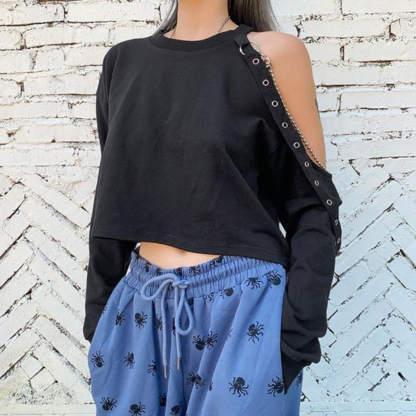2020 spring autumn casual pullover women off shoulder t-shirts long sleeve o-neck loose chain streamer streetwear, White
2020 spring autumn casual pullover women off shoulder t-shirts long sleeve o-neck loose chain streamer streetwear, White