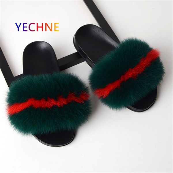 women's winter furry flip flops indoor warm plush shoes outside woman fur slides ladies fluffy real fox fur slippers size 36-45, Black
women's winter furry flip flops indoor warm plush shoes outside woman fur slides ladies fluffy real fox fur slippers size 36-45, Black