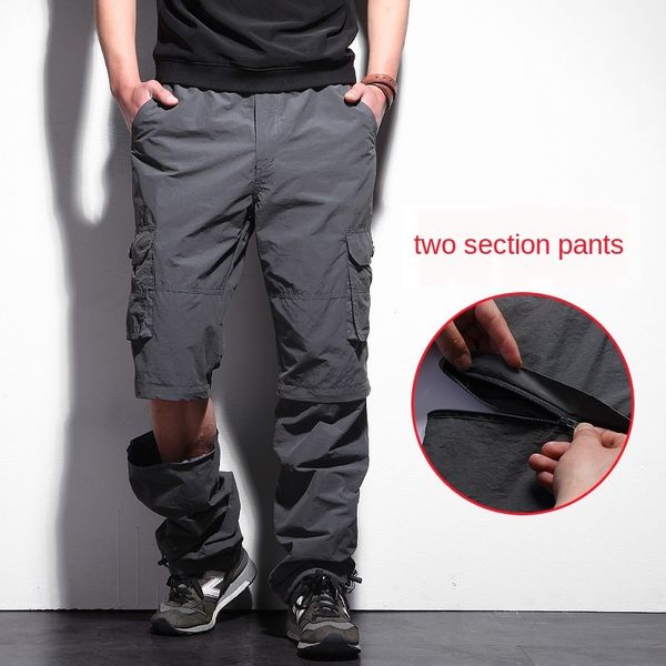 detachable two-piece men's quick-drying thin autumn casual waterproof outdoor casual pants mountaineering pants, Gray;blue
detachable two-piece men's quick-drying thin autumn casual waterproof outdoor casual pants mountaineering pants, Gray;blue