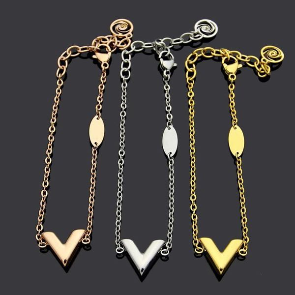 new style titanium steel brand v letter bracelets for women men 18k rose gold plated charm love bracelets silver valentine's day gift, Golden;silver
new style titanium steel brand v letter bracelets for women men 18k rose gold plated charm love bracelets silver valentine's day gift, Golden;silver