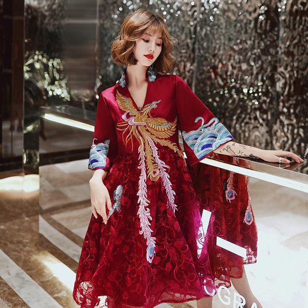 ethnic clothing burgundy embroidery phoenix female 2021 fashion stage show performance dress woman spring summer beach maxi mesh dresse, Red
ethnic clothing burgundy embroidery phoenix female 2021 fashion stage show performance dress woman spring summer beach maxi mesh dresse, Red