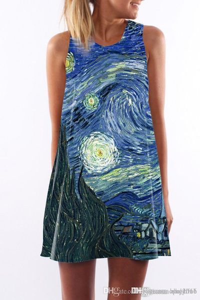 women dress summer crew neck sling sleeveless hip wrap lady a-line watercolor painting printing casual pencil dresses size s-xl, Black;gray
women dress summer crew neck sling sleeveless hip wrap lady a-line watercolor painting printing casual pencil dresses size s-xl, Black;gray