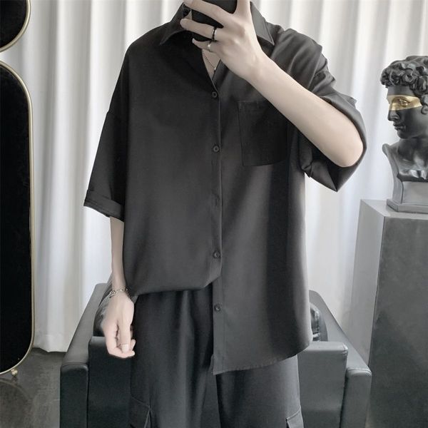 summer thin dress shirt men's fashion solid color business casual shirt men streetwear wild loose short sleeve mens -2xl, White;black
summer thin dress shirt men's fashion solid color business casual shirt men streetwear wild loose short sleeve mens -2xl, White;black