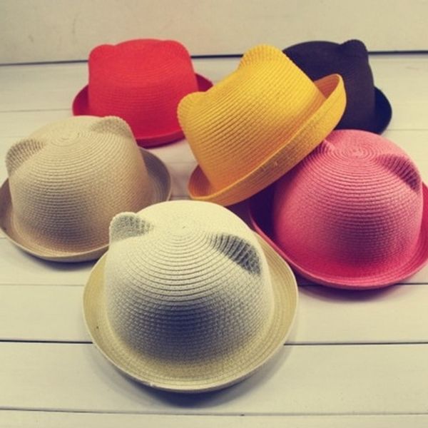 korean new summer straw korean cute cat ear straw hat children's cartoon sun hat, Yellow
korean new summer straw korean cute cat ear straw hat children's cartoon sun hat, Yellow