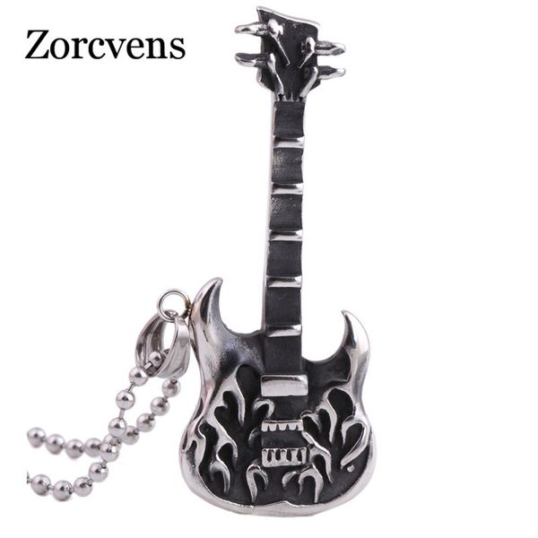 zorcvens fashion vintage mens jewelry stainless steel ball chain punk rock guitar pendant necklace, Silver
zorcvens fashion vintage mens jewelry stainless steel ball chain punk rock guitar pendant necklace, Silver