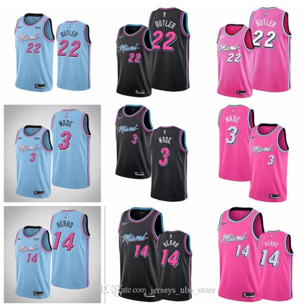 men youth miami heat dwyane wade 22 butler 14 herro 25 nunn blue pink black swingman jersey 07, Black;red
men youth miami heat dwyane wade 22 butler 14 herro 25 nunn blue pink black swingman jersey 07, Black;red