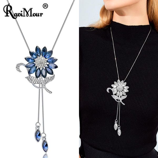 ravimour sunflower crystal pendant necklace women fashion blue white rhinestone long chain necklaces & pendants jewelry, Silver
ravimour sunflower crystal pendant necklace women fashion blue white rhinestone long chain necklaces & pendants jewelry, Silver