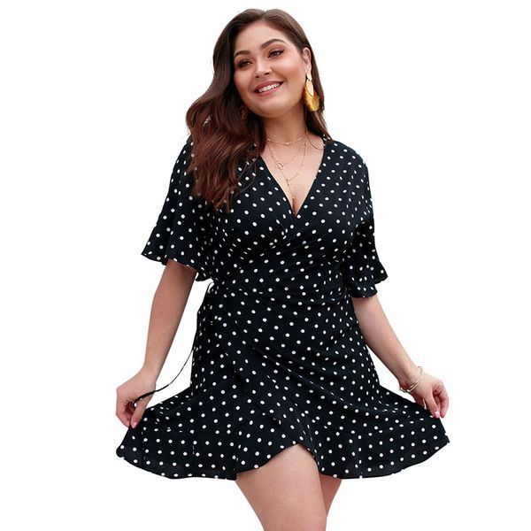party dresses 7xl women plus size summer fashion v-neck dot dress ladies loose boho female casual big vestidos, White;black
party dresses 7xl women plus size summer fashion v-neck dot dress ladies loose boho female casual big vestidos, White;black
